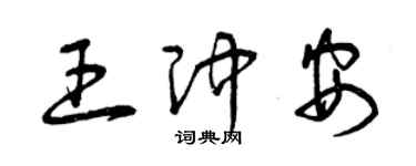 曾慶福王沖安草書個性簽名怎么寫