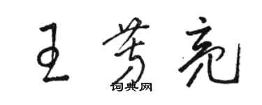 駱恆光王芳亮草書個性簽名怎么寫