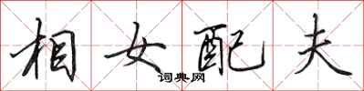 田英章相女配夫行書怎么寫