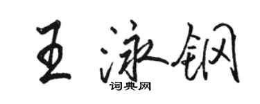 駱恆光王泳鋼行書個性簽名怎么寫