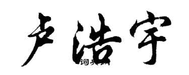 胡問遂盧浩宇行書個性簽名怎么寫