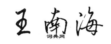 駱恆光王南海行書個性簽名怎么寫