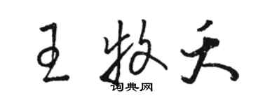 駱恆光王牧夭草書個性簽名怎么寫