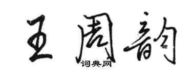 駱恆光王周韻行書個性簽名怎么寫