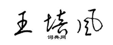 梁錦英王培風草書個性簽名怎么寫