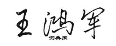 駱恆光王鴻軍行書個性簽名怎么寫