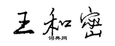 曾慶福王和密行書個性簽名怎么寫