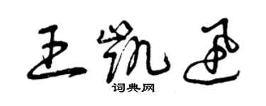 曾慶福王凱迅草書個性簽名怎么寫