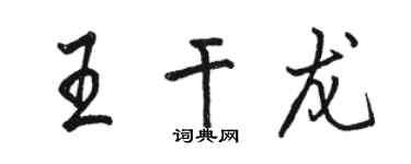 駱恆光王乾龍行書個性簽名怎么寫