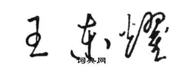駱恆光王東耀草書個性簽名怎么寫