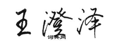 駱恆光王澄澤行書個性簽名怎么寫