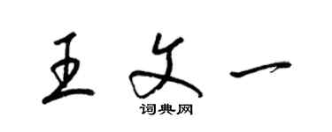 梁錦英王文一草書個性簽名怎么寫