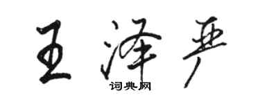 駱恆光王澤嚴行書個性簽名怎么寫