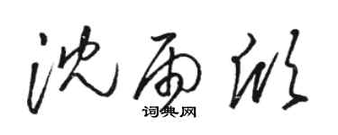 駱恆光沈雨欣草書個性簽名怎么寫