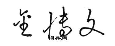駱恆光金博文草書個性簽名怎么寫