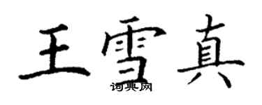 丁謙王雪真楷書個性簽名怎么寫