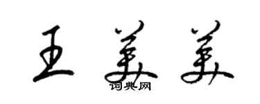 梁錦英王美美草書個性簽名怎么寫