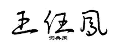 曾慶福王任鳳草書個性簽名怎么寫