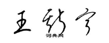 梁錦英王斯寧草書個性簽名怎么寫