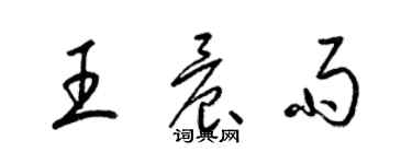 梁錦英王晨雨草書個性簽名怎么寫