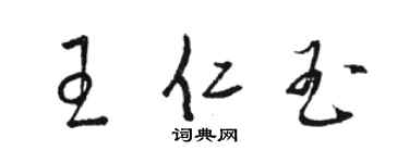 駱恆光王仁玉草書個性簽名怎么寫