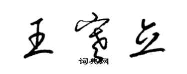 梁錦英王寒立草書個性簽名怎么寫