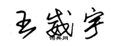 朱錫榮王威宇草書個性簽名怎么寫