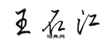 駱恆光王石江行書個性簽名怎么寫