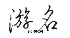 駱恆光游名行書個性簽名怎么寫