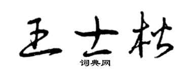 曾慶福王士楷草書個性簽名怎么寫