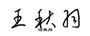 梁錦英王秋羽草書個性簽名怎么寫