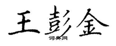 丁謙王彭金楷書個性簽名怎么寫