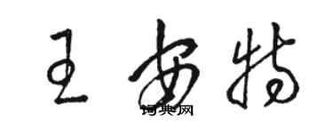 駱恆光王安特草書個性簽名怎么寫