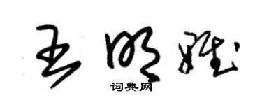 朱錫榮王明雅草書個性簽名怎么寫