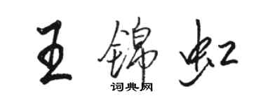 駱恆光王錦虹行書個性簽名怎么寫