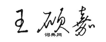 駱恆光王碩嘉草書個性簽名怎么寫