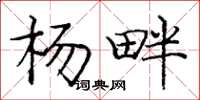 龐中華楊畔楷書怎么寫