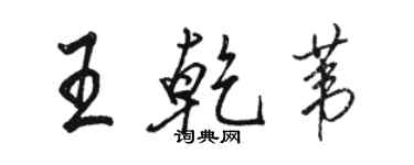 駱恆光王乾葦行書個性簽名怎么寫