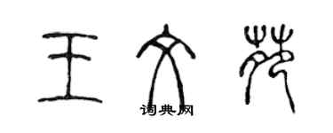 陳聲遠王文苑篆書個性簽名怎么寫