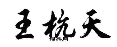 胡問遂王杭天行書個性簽名怎么寫