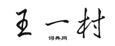 駱恆光王一村行書個性簽名怎么寫
