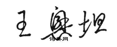 駱恆光王興坦草書個性簽名怎么寫