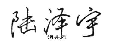 駱恆光陸澤宇行書個性簽名怎么寫