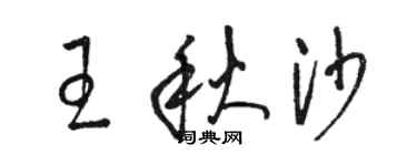 駱恆光王秋沙草書個性簽名怎么寫