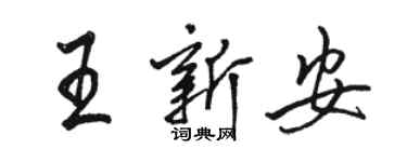 駱恆光王新安行書個性簽名怎么寫