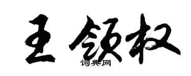 胡問遂王領權行書個性簽名怎么寫