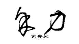 曾慶福餘力草書個性簽名怎么寫