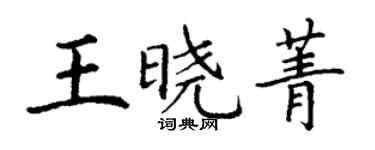 丁謙王曉菁楷書個性簽名怎么寫