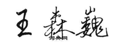 駱恆光王森巍行書個性簽名怎么寫