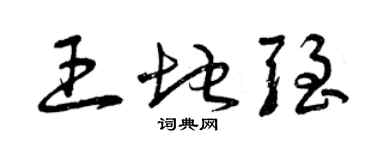 曾慶福王地強草書個性簽名怎么寫